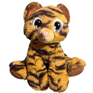 Build A Bear Striped Tiger Cub Wild Cat Plush Orange Blue Eyes BAB Retired